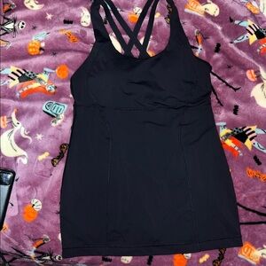 Lululemon Athletica Stash n’ Run Tank Cross Back Straps Polyester Blend size 4